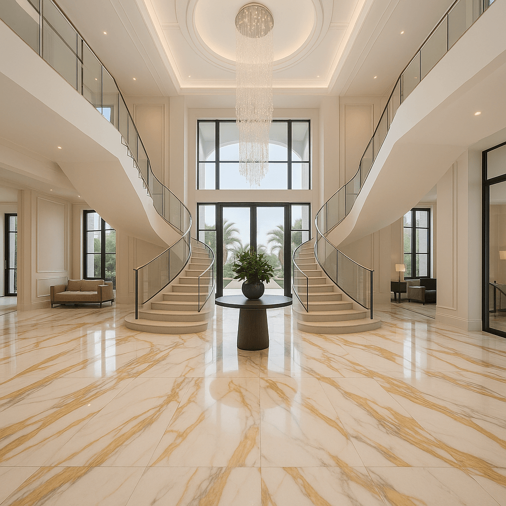 Premium natural stones and ceramics warehouse showcasing quality materials